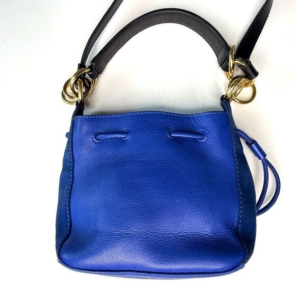 See by Chloé Mini Blue Suede Leather Crossbody Bag - Picture 12 of 16
